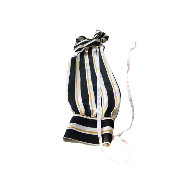 Who What Wear Striped Button-Up Tie Blouse - Picture 6 of 9